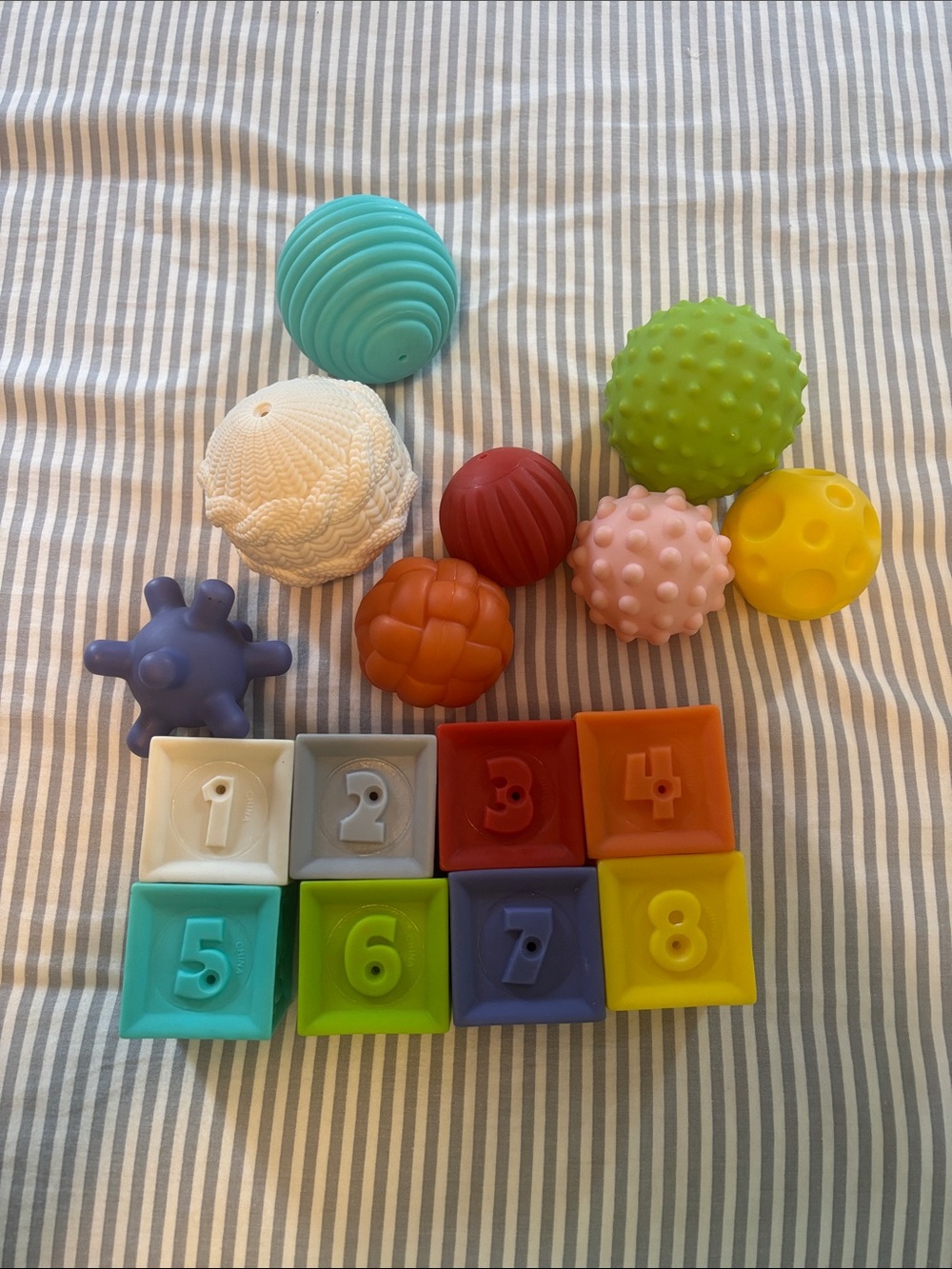 Infantino Multicolor Sensory Balls and Number Blocks Set